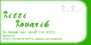 kitti kovarik business card